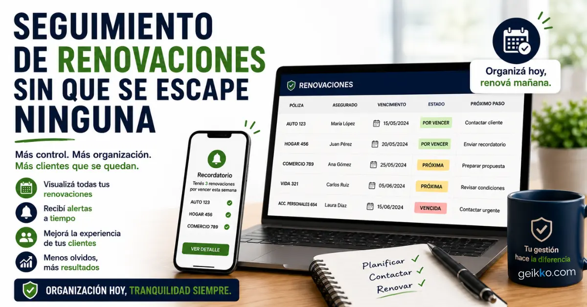 Seguimiento de renovaciones en seguros
